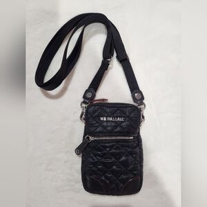 MZ Wallace Black Quilted Mini Crossbody Bag